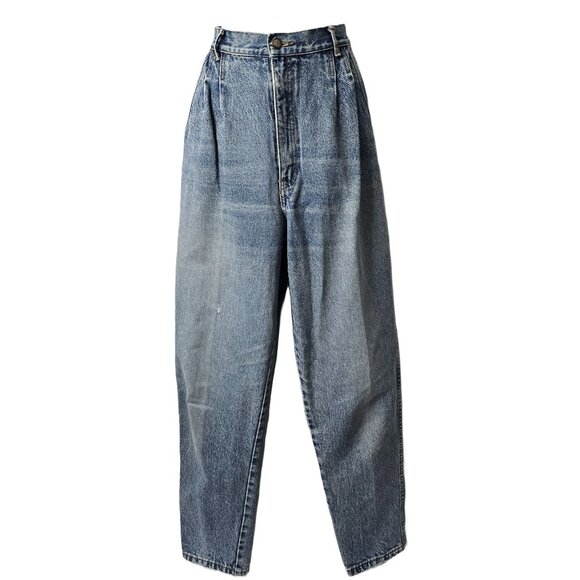 bill blass Denim - Bill Boss Mom Jeans Denim 12 High Waist Pleat Front Taper Stone Wash Vintage 90s